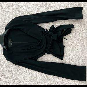 BCBG MaxAzria long sleeve belted jacket